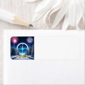 Gelukkig Nieuwjaar 2024 adreslabel Etiket (Insitu)