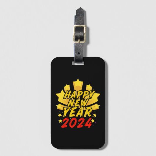 Gelukkig Nieuwjaar 2024 Bagagelabel (Voorkant (verticaal))