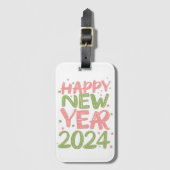 Gelukkig nieuwjaar 2024 bagagelabel (Voorkant (verticaal))