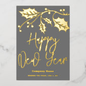 Gelukkig Nieuwjaar 2024 bedrijf, rode lint Folie Feestdagenkaart (Voorkant)