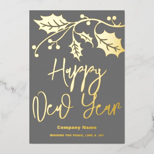 Gelukkig Nieuwjaar 2024 bedrijf, rode lint Folie Feestdagenkaart (Voorkant)