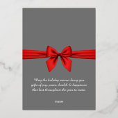 Gelukkig Nieuwjaar 2024 bedrijf, rode lint Folie Feestdagenkaart (Achterkant)