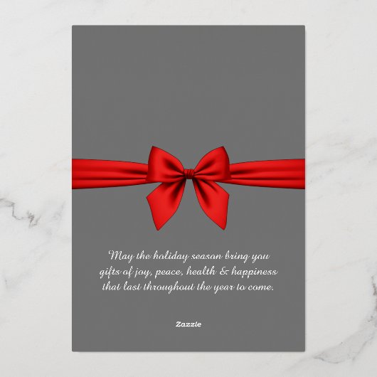 Gelukkig Nieuwjaar 2024 bedrijf, rode lint Folie Feestdagenkaart (Achterkant)