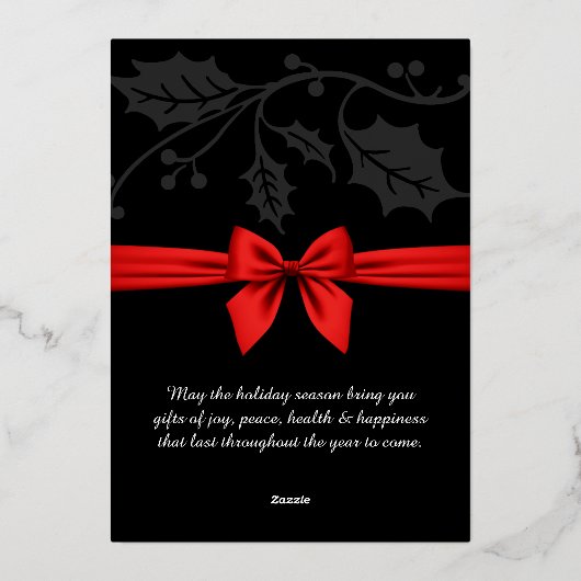 Gelukkig Nieuwjaar 2024 bedrijf, rood lint Folie Feestdagenkaart (Achterkant)