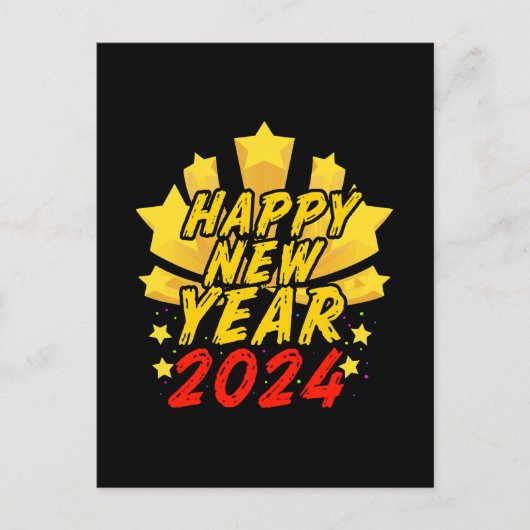 Gelukkig nieuwjaar 2024  briefkaart (Voorkant)
