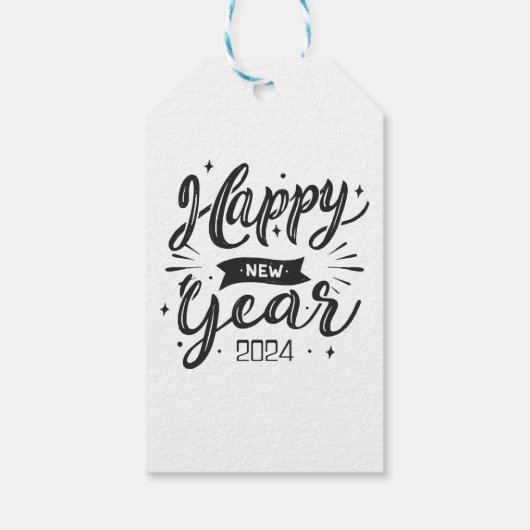 Gelukkig nieuwjaar 2024 cadeaulabel (Achterkant)