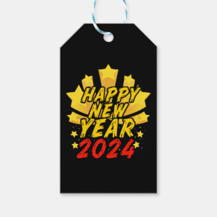 Gelukkig nieuwjaar 2024 cadeaulabel