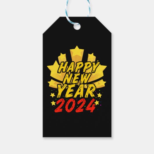 Gelukkig nieuwjaar 2024 cadeaulabel (Voorkant)