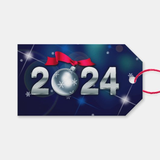 Gelukkig nieuwjaar 2024 cadeaulabel (Voorkant (Horizontaal))
