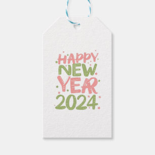 Gelukkig nieuwjaar 2024 cadeaulabel