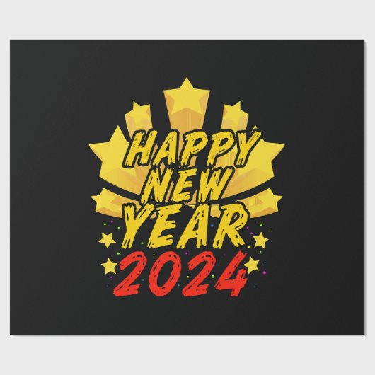 Gelukkig nieuwjaar 2024 cadeaupapier (Vlak)