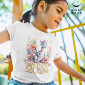 Gelukkig Nieuwjaar 2024 Chinese Draak Zwart T-shirt