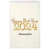 Gelukkig Nieuwjaar 2024 Chinese Dragon Vanille Fot Kalender (Hoes)