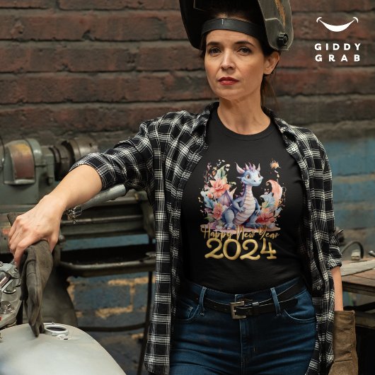 Gelukkig Nieuwjaar 2024 Chinese Dragon Water Kleur T-shirt