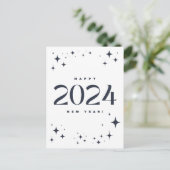 Gelukkig nieuwjaar 2024 feestdagenkaart (Staand voorkant)