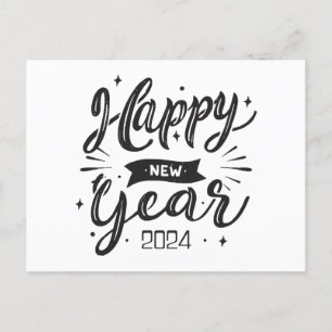 Gelukkig nieuwjaar 2024 feestdagenkaart