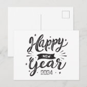 Gelukkig nieuwjaar 2024 feestdagenkaart (Voorkant / Achterkant)