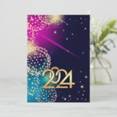 Gelukkig Nieuwjaar 2024. Fireworks Custom Kaart (Staand voorkant)