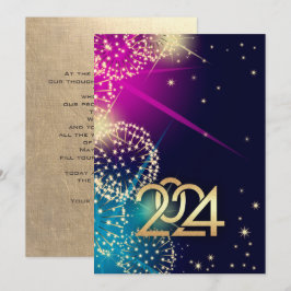 Gelukkig Nieuwjaar 2024. Fireworks Custom Kaart