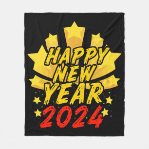 Gelukkig Nieuwjaar 2024 Fleece Deken