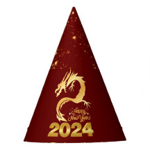 Gelukkig Nieuwjaar 2024 Golden Chinese Dragon Red