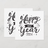 Gelukkig nieuwjaar 2024 kaart (Voorkant / Achterkant)