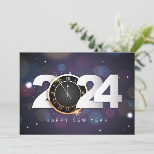 Gelukkig nieuwjaar 2024 kaart (Staand voorkant)