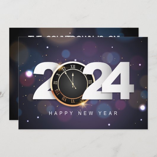 Gelukkig nieuwjaar 2024 kaart (Voorkant / Achterkant)