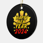 Gelukkig nieuwjaar 2024 keramisch ornament (Links)