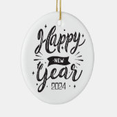 Gelukkig nieuwjaar 2024 keramisch ornament (Rechts)