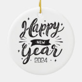 Gelukkig nieuwjaar 2024 keramisch ornament (Achterkant)