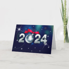Gelukkig Nieuwjaar 2024. kerstbal Feestdagen Kaart