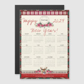 Gelukkig Nieuwjaar 2024 Magnetische Kalender Aange (Voorkant / Achterkant)