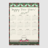 Gelukkig Nieuwjaar 2024 Magnetische Kalender Aange (Voorkant)