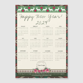 Gelukkig Nieuwjaar 2024 Magnetische Kalender Aange