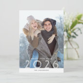 Gelukkig Nieuwjaar 2024 Modern Photo Holiday Kaart (Staand voorkant)