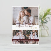 Gelukkig Nieuwjaar 2024 Modern Script Vakantie Kaa Kaart (Staand voorkant)