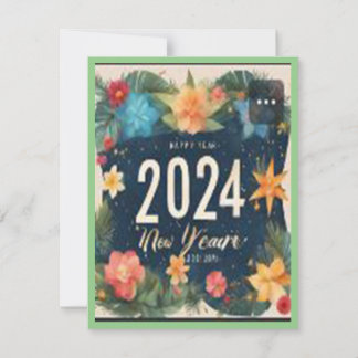 Gelukkig Nieuwjaar 2024 Natuur Celebration Mozaïek Kaart