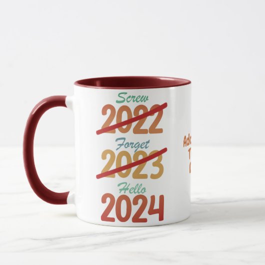 Gelukkig Nieuwjaar 2024 NYE 2024 Nieuwjaar Partij Mok (Links)