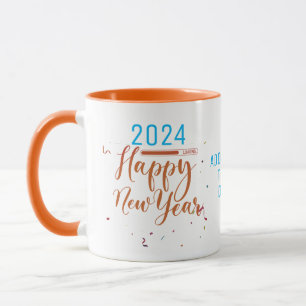 Gelukkig Nieuwjaar 2024 Oud en Nieuw Bruisend Fees Mok