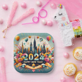 Gelukkig Nieuwjaar 2024 Papier Bord (Feest)