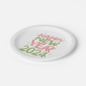 Gelukkig nieuwjaar 2024 papieren bordje (Gekanteld)