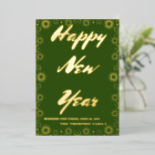 Gelukkig Nieuwjaar 2024 Retro Groene Lint Folie Feestdagenkaart (Staand Voorkant)