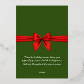 Gelukkig Nieuwjaar 2024 Retro Groene Lint Folie Feestdagenkaart (Achterkant)