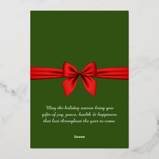 Gelukkig Nieuwjaar 2024 Retro Groene Lint Folie Feestdagenkaart (Achterkant)