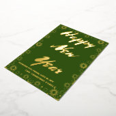 Gelukkig Nieuwjaar 2024 Retro Groene Lint Folie Feestdagenkaart (Gedraaid)