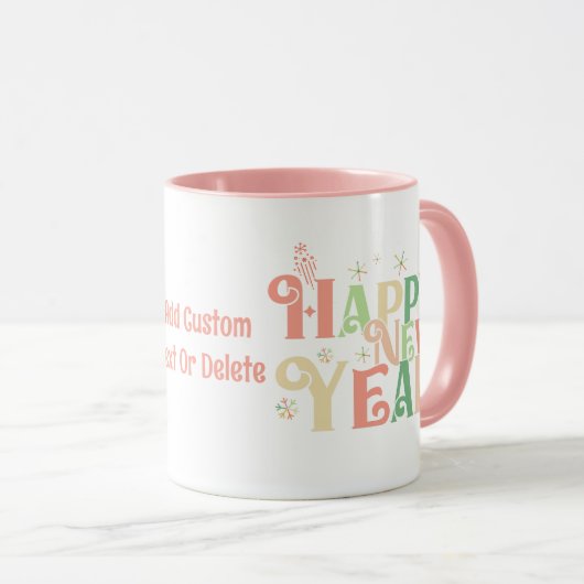 Gelukkig Nieuwjaar 2024 Retro Kleurrijke Partij 20 Mok (Voorkant rechts)