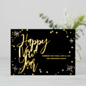 Gelukkig Nieuwjaar 2024 Retro rood lint Folie Feestdagenkaart (Staand Voorkant)