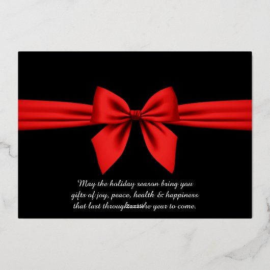 Gelukkig Nieuwjaar 2024 Retro rood lint Folie Feestdagenkaart (Achterkant)