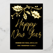 Gelukkig Nieuwjaar 2024, rode lint Folie Feestdagenkaart (Voorkant)